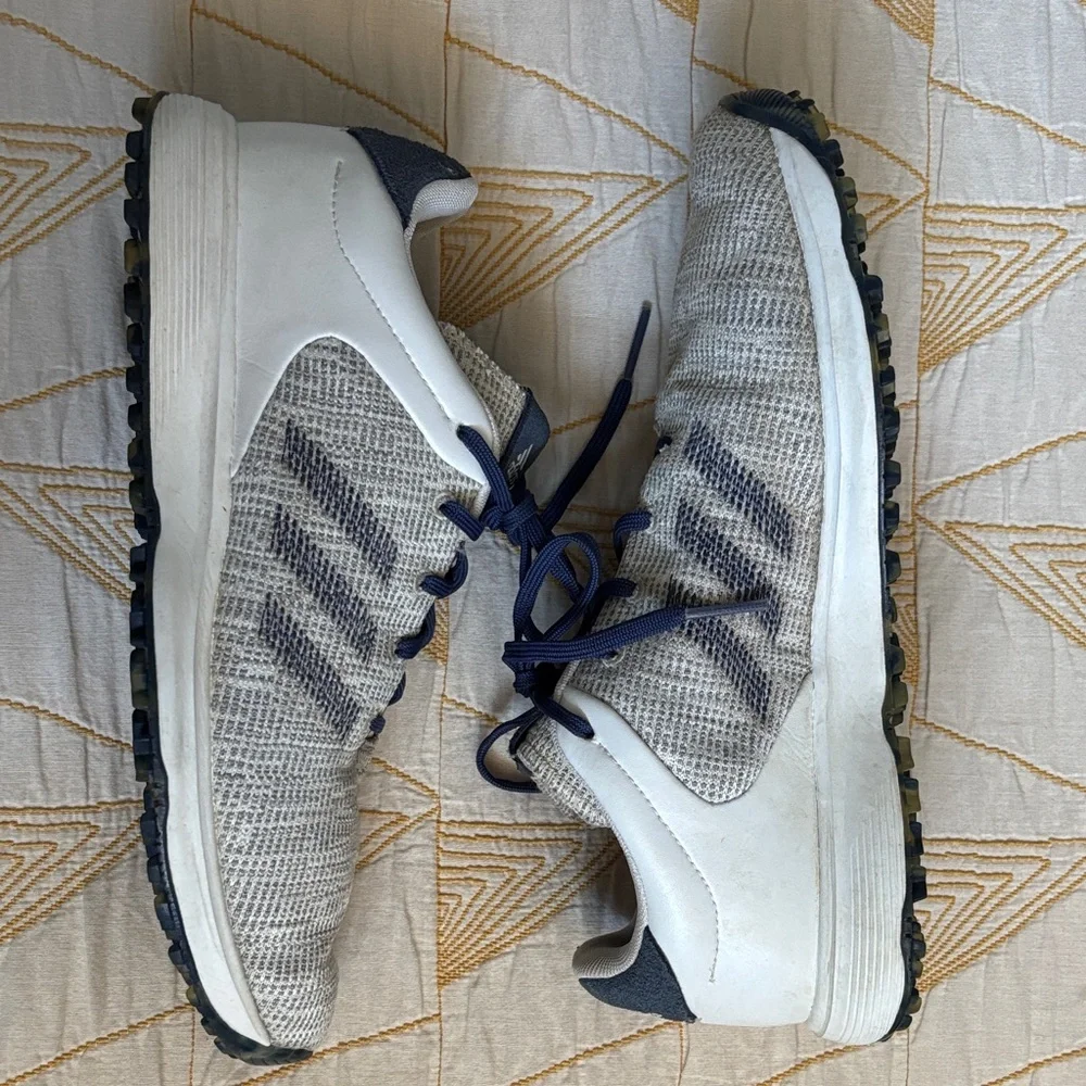 adidas Light Gray and Blue Hybrid Golf Shoes size 9 - Picture 3 of 7